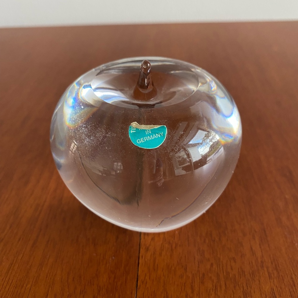Tiffany & Co. Crystal Apple Paperweight